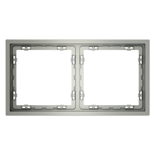Рамка 2 местная, пластик, Сталь, Voltum S70 VLS100205