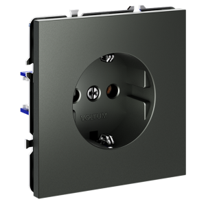 Розетка c З/К, Титан, Voltum S70 VLS040106