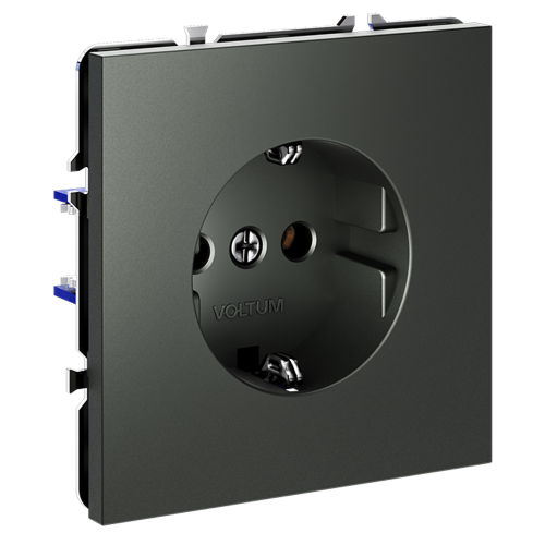 Розетка c З/К, Титан, Voltum S70 VLS040106