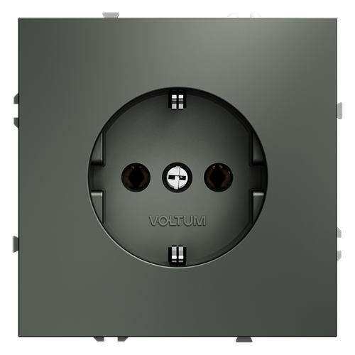 Розетка c З/К, Титан, Voltum S70 VLS040106