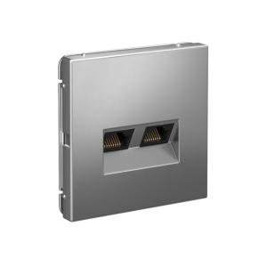 Розетка компьютерная 2-ая RJ45 Cat. 5e, Сталь, ArtGallery SE GAL000985