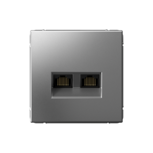 Розетка компьютерная 2-ая RJ45 Cat. 5e, Сталь, ArtGallery SE GAL000985