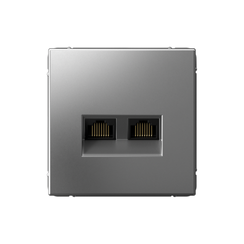 Розетка компьютерная 2-ая RJ45 Cat. 5e, Сталь, ArtGallery SE GAL000985