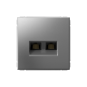 Розетка компьютерная 2-ая RJ45 Cat. 5e, Сталь, ArtGallery SE GAL000985