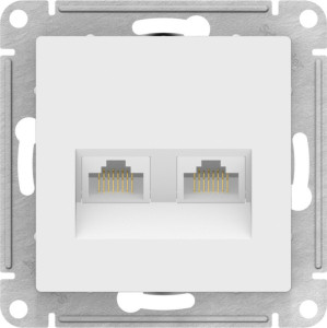 Розетка компьютерная 2-я RJ45 Cat. 5e, Лотос, AtlasDesign SE ATN001385