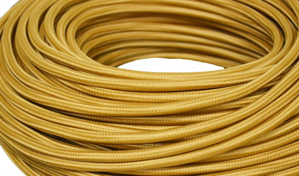 Ретро кабель круглый 3x2,5 Песочное золото, Interior Wire ПДК3250-ПЧЗ (1 метр)