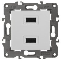 Розетка USB для зарядки, Белый, Эра Elegance 14-4110-01