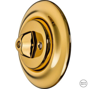 Выключатель поворотный 1 кл., золотой глянцевый, Katy Paty OPAUG1