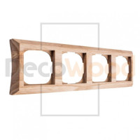 Рамка 4 местная под электрику ABB Basic 55 на бревно D320, ясень без тонировки, DecoWood СМ554-320