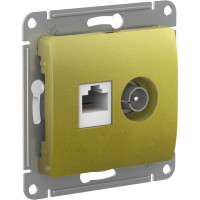 Розетка комп.+тв. RJ45+TV Cat. 5e, Фисташковый, Glossa SE GSL001089