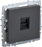 Розетка компьютерная RJ45 Cat. 6e, Графит, Brite IEK BR-K10-2-K53