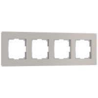 Рамка 4 местная стекло soft-touch, Дымчатый матовый, Senso Werkel W0043117