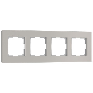 Рамка 4 местная стекло soft-touch, Дымчатый матовый, Senso Werkel W0043117