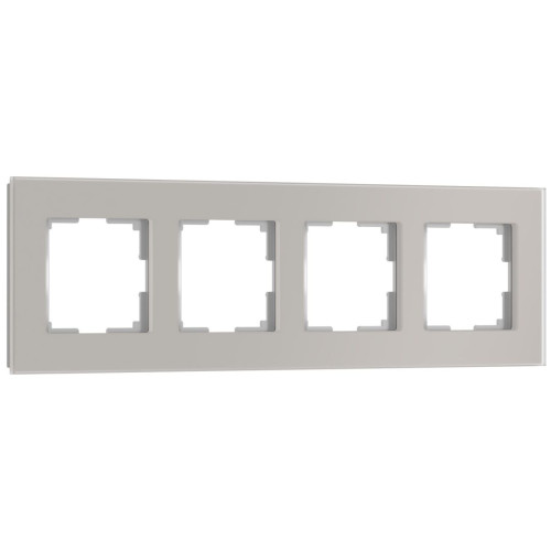 Рамка 4 местная стекло soft-touch, Дымчатый матовый, Senso Werkel W0043117