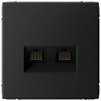 Розетка компьютерная 2-я RJ45 Cat. 5e, Карбон, ArtGallery SE GAL001088