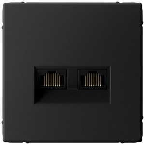 Розетка компьютерная 2-я RJ45 Cat. 5e, Карбон, ArtGallery SE GAL001088