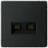 Розетка компьютерная 2-я RJ45 Cat. 5e, Карбон, ArtGallery SE GAL001088
