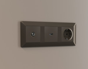 Рамка 3 местная пластик, Темная бронза матовый, ALFA Line Ambrella Volt AF110633