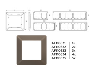 Рамка 3 местная пластик, Темная бронза матовый, ALFA Line Ambrella Volt AF110633