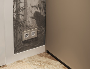 Рамка 2 местная пластик, Серо-бежевый матовый, ALFA Qubi Ambrella Volt AF250362