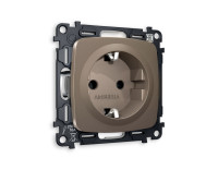 Розетка с З/К, Темная бронза матовый, OMEGA Quant Ambrella Volt MO636010