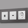 Лицевая панель розетки HDMI, Белый глянец, ALFA Quant Ambrella Volt AP1140
