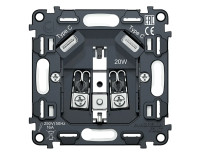 Механизм розетки с З/К  со шторками и USB зарядкой C+С, Quant Ambrella Volt VM165