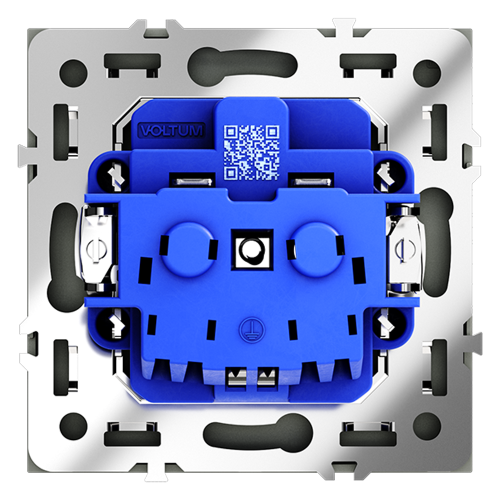Розетка c З/К, Графит, Voltum S70 VLS040107