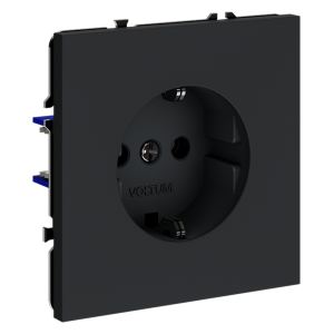 Розетка c З/К, Графит, Voltum S70 VLS040107