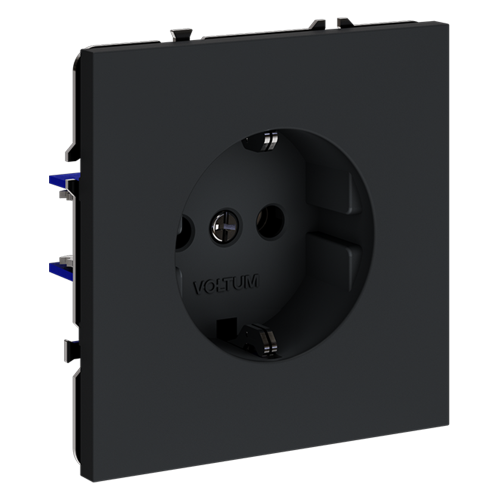 Розетка c З/К, Графит, Voltum S70 VLS040107