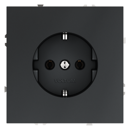 Розетка c З/К, Графит, Voltum S70 VLS040107