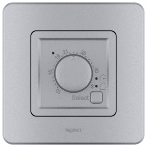 Терморегулятор с внешним датчиком, алюминий, INSPIRIA Legrand 673812