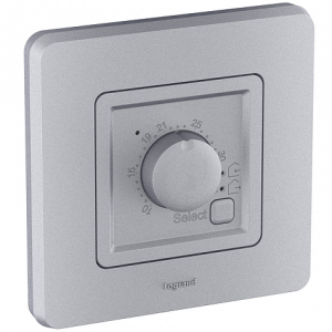 Терморегулятор с внешним датчиком, алюминий, INSPIRIA Legrand 673812