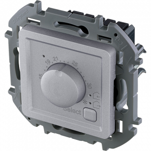 Терморегулятор с внешним датчиком, алюминий, INSPIRIA Legrand 673812