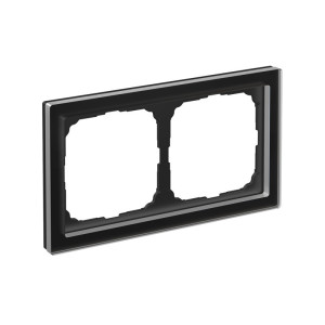 Рамка 2 местная, натуральное стекло, Черный, ArtGallery SE GAL321002