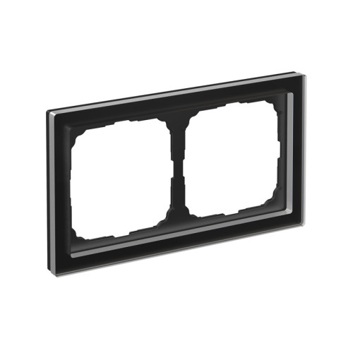 Рамка 2 местная, натуральное стекло, Черный, ArtGallery SE GAL321002