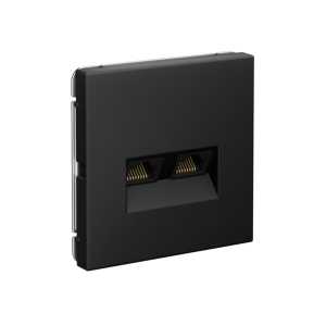 Розетка компьютерная 2-ая RJ45 Cat. 5e, Карбон, ArtGallery SE GAL001085