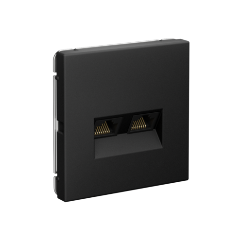 Розетка компьютерная 2-ая RJ45 Cat. 5e, Карбон, ArtGallery SE GAL001085