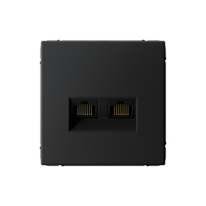 Розетка компьютерная 2-ая RJ45 Cat. 5e, Карбон, ArtGallery SE GAL001085