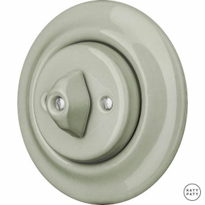 Ретро диммер фарфоровый, серо-зеленый глянцевый, Katy Paty CHGds