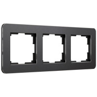 Рамка 3 местная металл, Черный, Platinum Werkel W0032608