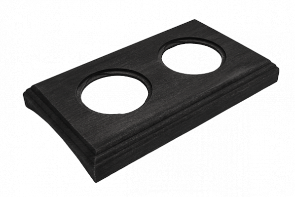Рамка 2 местная деревянная на бревно D200 (внутренний монт.), прямоугольник, Угольно-черный, Шедель Bironi BF4C20-620-119