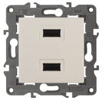 Розетка USB для зарядки, Слоновая кость, Эра Elegance 14-4110-02