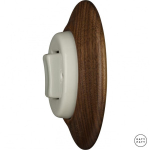 Ретро диммер фарфоровый, грецкий орех матовый, Katy Paty LINUMWdm