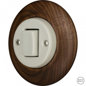 Ретро диммер фарфоровый, грецкий орех матовый, Katy Paty LINUMWdm