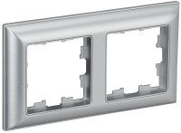 Рамка 2 местная, Алюминий/Алюминий, Brite IEK BR-M22-12-K47