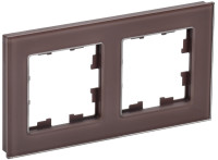 Рамка 2 местная, стекло, Темная бронза, Brite IEK BR-M22-G-K45