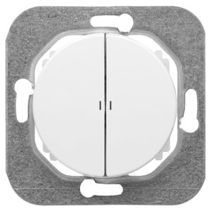 Выключатель кнопочный 2 кл. с подсветкой, Белый, серия Прованс, Bylectrica С510-3308