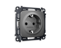 Розетка с З/К, Антрацит серый, OMEGA Quant Ambrella Volt MO656010