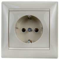 Розетка с З/К, слоновая кость, Valena Classic Legrand 774323